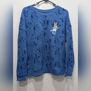 Blue Character Print Sweatshirt